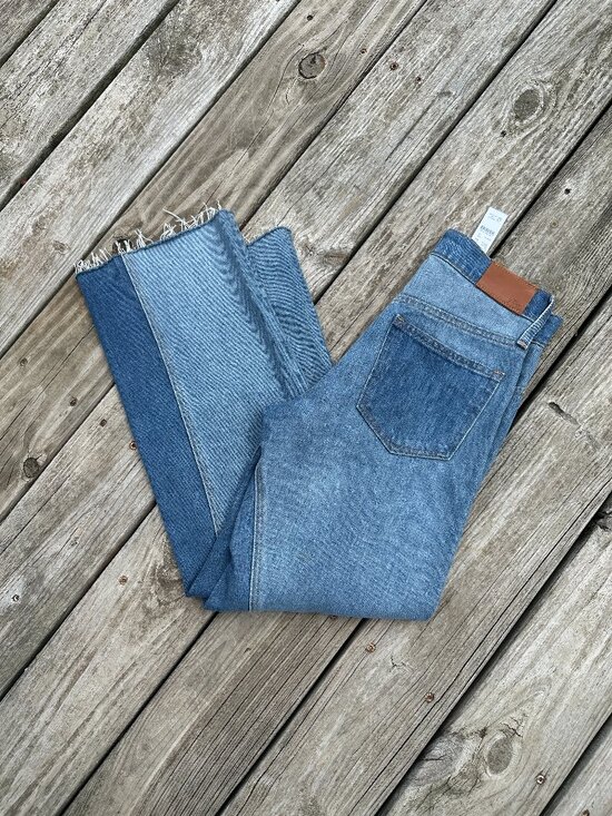 J. Crew Denim - NWT J. Crew Slim Wide Leg Jeans Size 24 Patchwork High Rise Two Toned